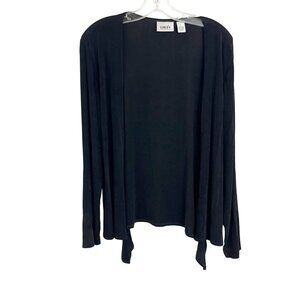 Chico's Travelers Black Open Front Cardigan Jacket Wrinkle Resistant 1, Medium‎